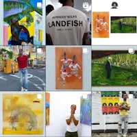 a collage of images with the title landfish