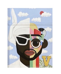 a painting of a man wearing sunglasses and a hat