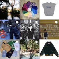 a collage of photos of people and clothes